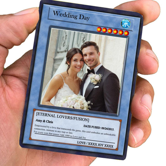 Dueling Wedding Photo Card - Wedding Gift - Custom Wedding Card - Legendary Wedding Keepsake Card - Anime-Inspired Couple Duel Photo Card