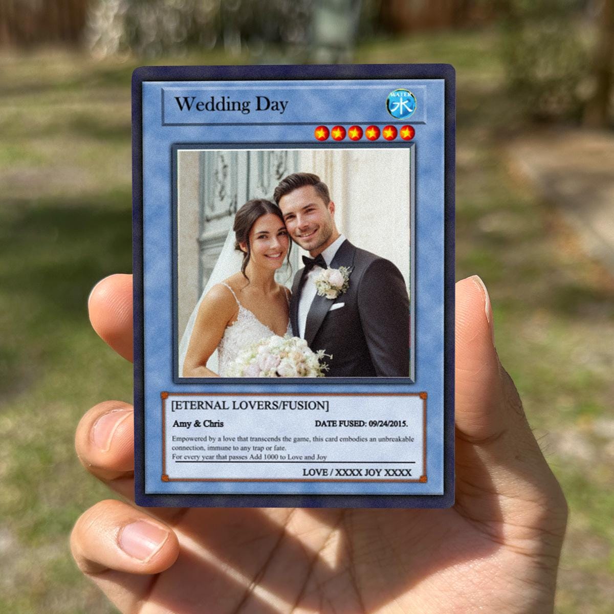 Dueling Wedding Photo Card - Wedding Gift - Custom Wedding Card - Legendary Wedding Keepsake Card - Anime-Inspired Couple Duel Photo Card