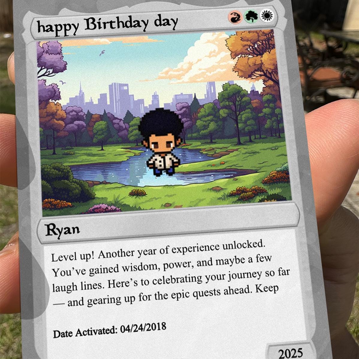 Pet the Gathering Birthday Card - Birthday Gift - Gift for Gamer - Legendary Birthday Card - Magic-Inspired Keepsake - Custom Mana Card