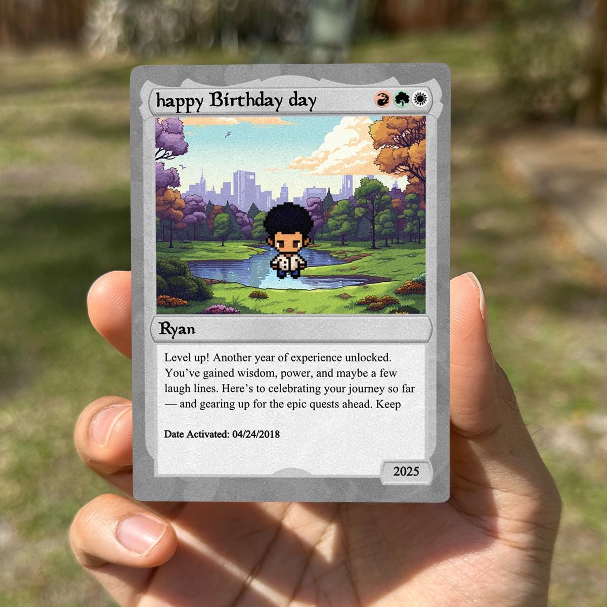 Pet the Gathering Birthday Card - Birthday Gift - Gift for Gamer - Legendary Birthday Card - Magic-Inspired Keepsake - Custom Mana Card