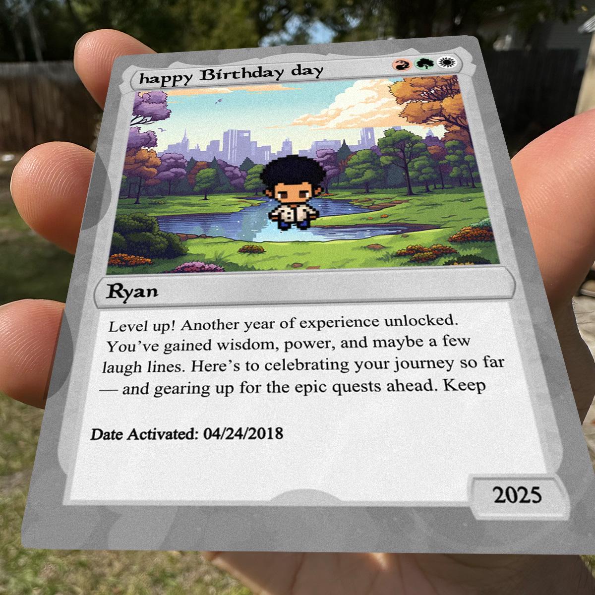 Pet the Gathering Birthday Card - Birthday Gift - Gift for Gamer - Legendary Birthday Card - Magic-Inspired Keepsake - Custom Mana Card