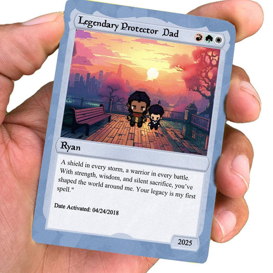 Pet the Gathering Father's Day Personalized Card - Custom Spell Card for Dad - Custom Dad Card - Father's Day Gift - Legendary Dad Card