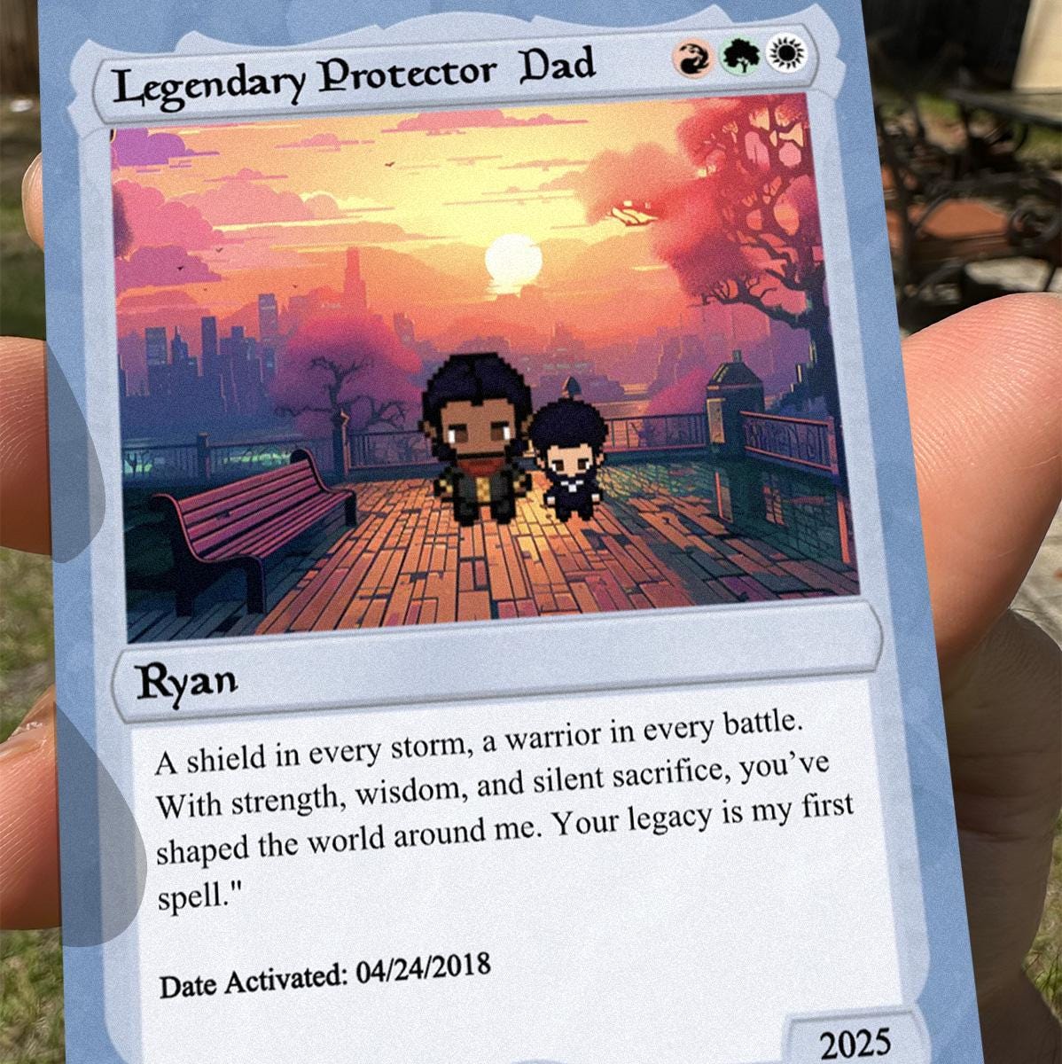 Pet the Gathering Father's Day Personalized Card - Custom Spell Card for Dad - Custom Dad Card - Father's Day Gift - Legendary Dad Card