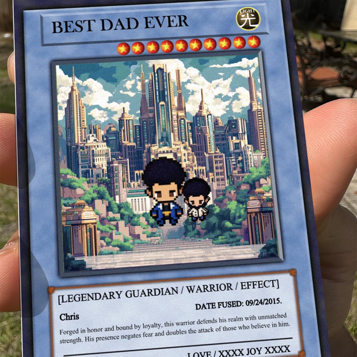 Dueling Dad Card - Legendary Duel Master Dad Card - Dueling Style Dad Card - Custom Anime Duel Dad Card – Anime-Inspired Keepsake Dad Gift