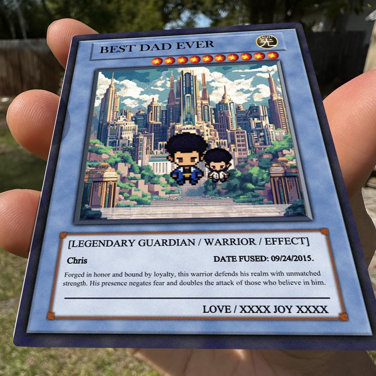 Dueling Dad Card - Legendary Duel Master Dad Card - Dueling Style Dad Card - Custom Anime Duel Dad Card – Anime-Inspired Keepsake Dad Gift