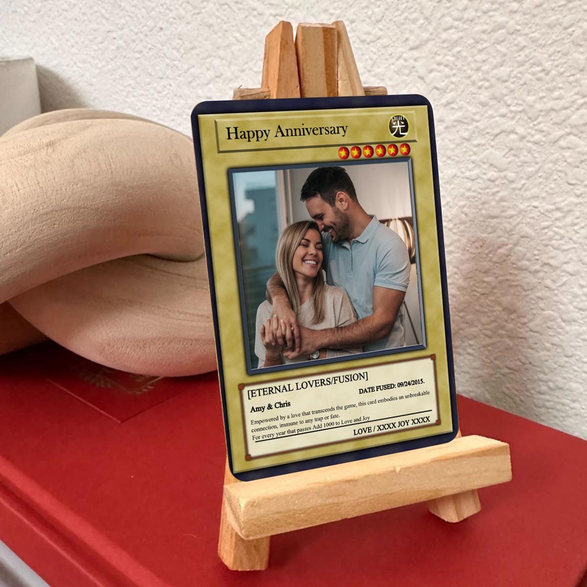 Dueling Anniversary Photo Card - Anniversary Gift - Legendary Anniversary Keepsake Card - Anime-Inspired Couple Duel Photo Card
