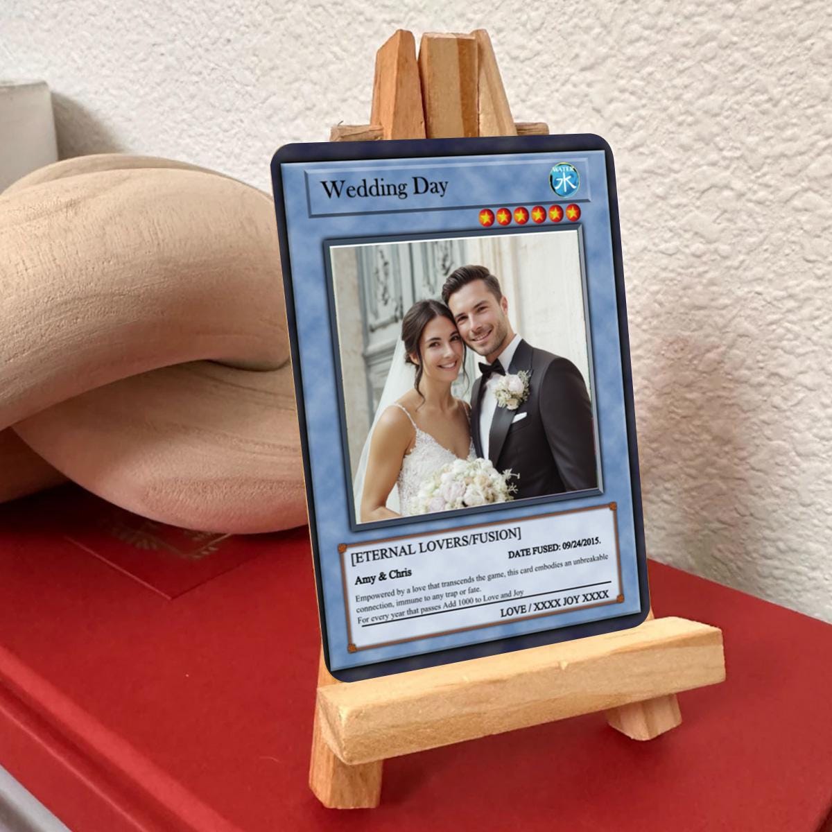 Dueling Wedding Photo Card - Wedding Gift - Custom Wedding Card - Legendary Wedding Keepsake Card - Anime-Inspired Couple Duel Photo Card