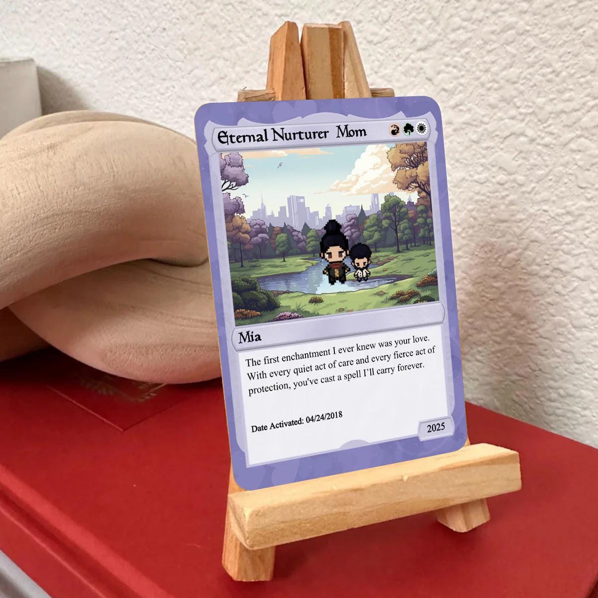 Dueling Mom Card - Mother's Day Gift - Personalized Anime Style Metal Card - Anime-Inspired Card - Legendary Mom Custom Card