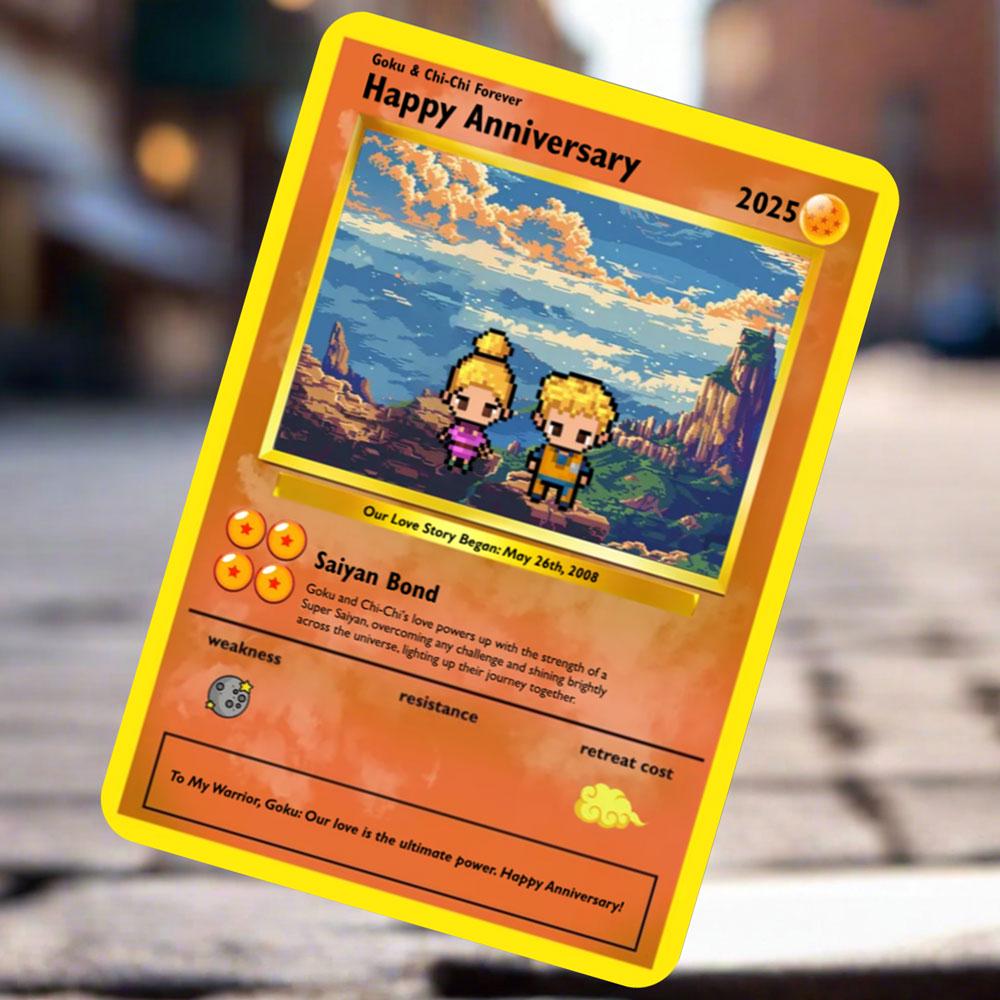 Personalized Super Saiyan Anniversary Card - Custom Gift Anniversary - Personalized Gift - Legendary Couple Card - Custom Saiyan Love Card