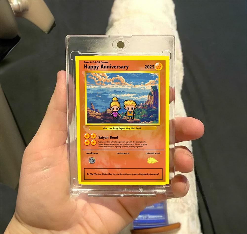 Personalized Super Saiyan Anniversary Card - Custom Gift Anniversary - Personalized Gift - Legendary Couple Card - Custom Saiyan Love Card