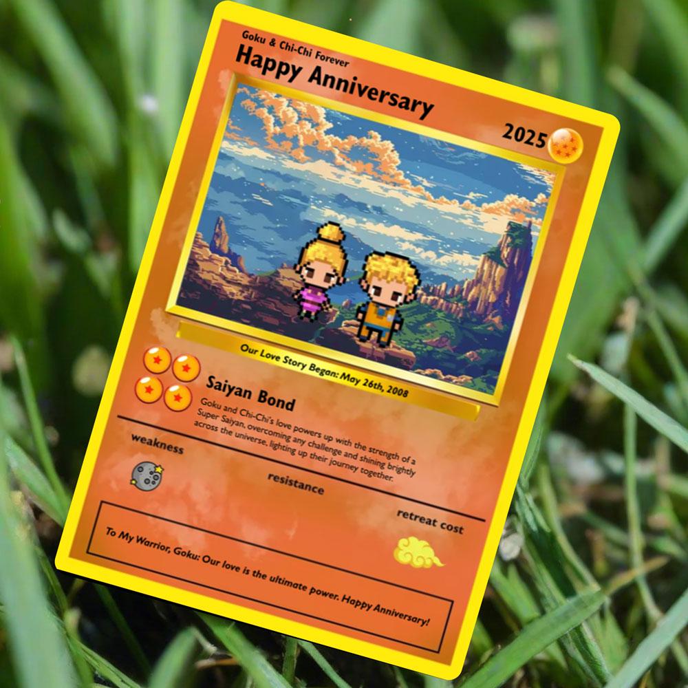 Personalized Super Saiyan Anniversary Card - Custom Gift Anniversary - Personalized Gift - Legendary Couple Card - Custom Saiyan Love Card