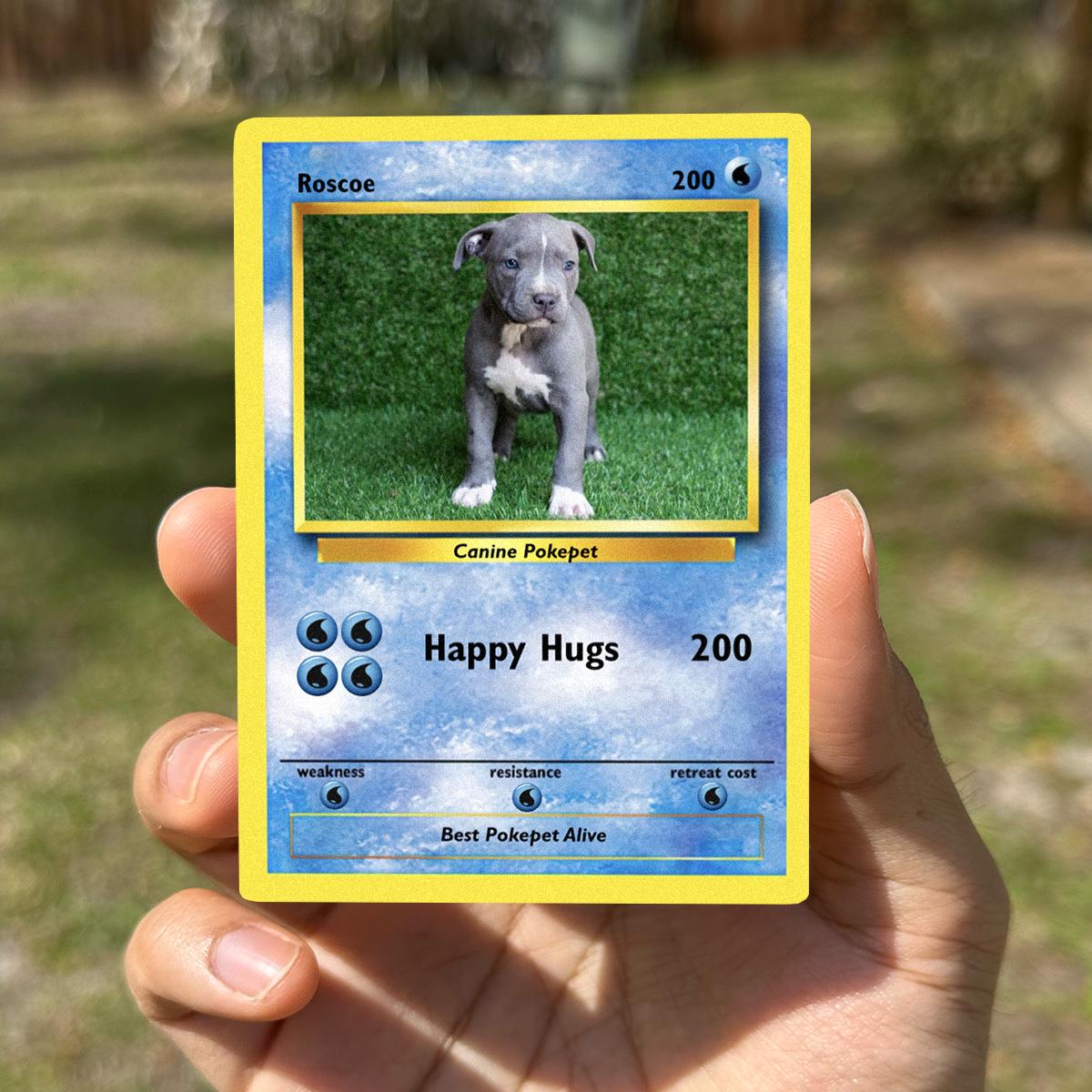Pokepet Photo Card: Add Your Pets To Our Poke Cards - Personalized Pet Metal Cards- Perfect Gift for Any Occasion - Memorable keepsake