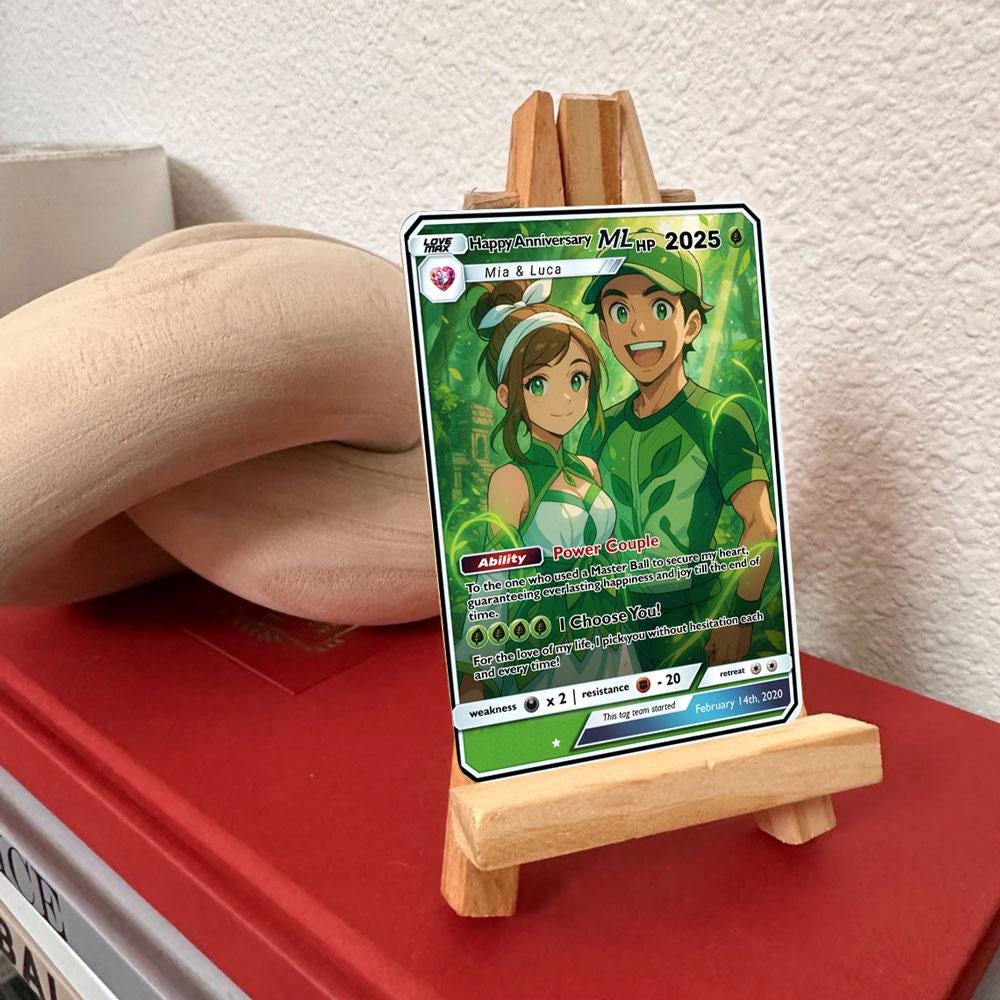 Poke GX Card - Personalized Anniversary Gifts - Anniversary Gift - Gift for Him - Gift for Her - Legendary Couple Gift
