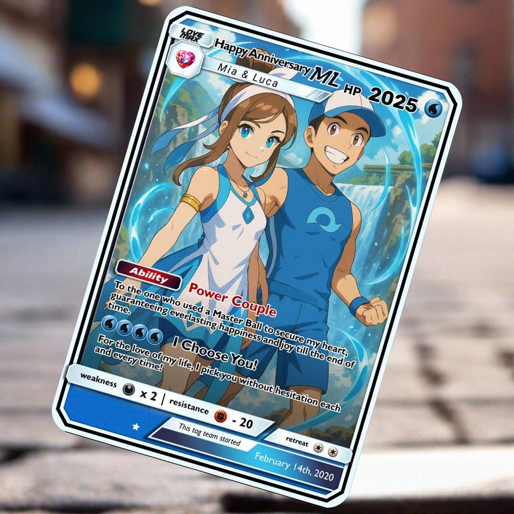 Poke GX Card - Personalized Anniversary Gifts - Anniversary Gift - Gift for Him - Gift for Her - Legendary Couple Gift