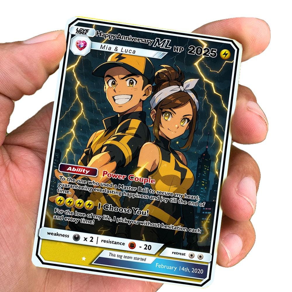 Poke GX Card - Personalized Anniversary Gifts - Anniversary Gift - Gift for Him - Gift for Her - Legendary Couple Gift